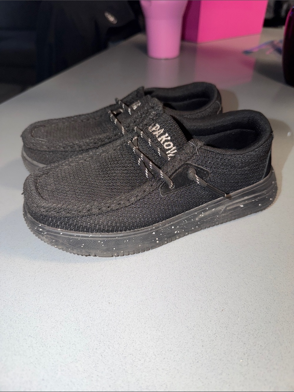 Amazon Kids Black Knit Slip-On Loafers